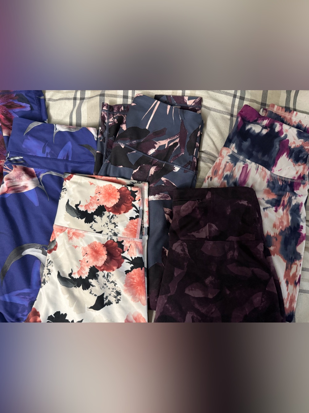 Mixed Floral & Abstract Legging Bundle - Purple, Blue, White, Pink